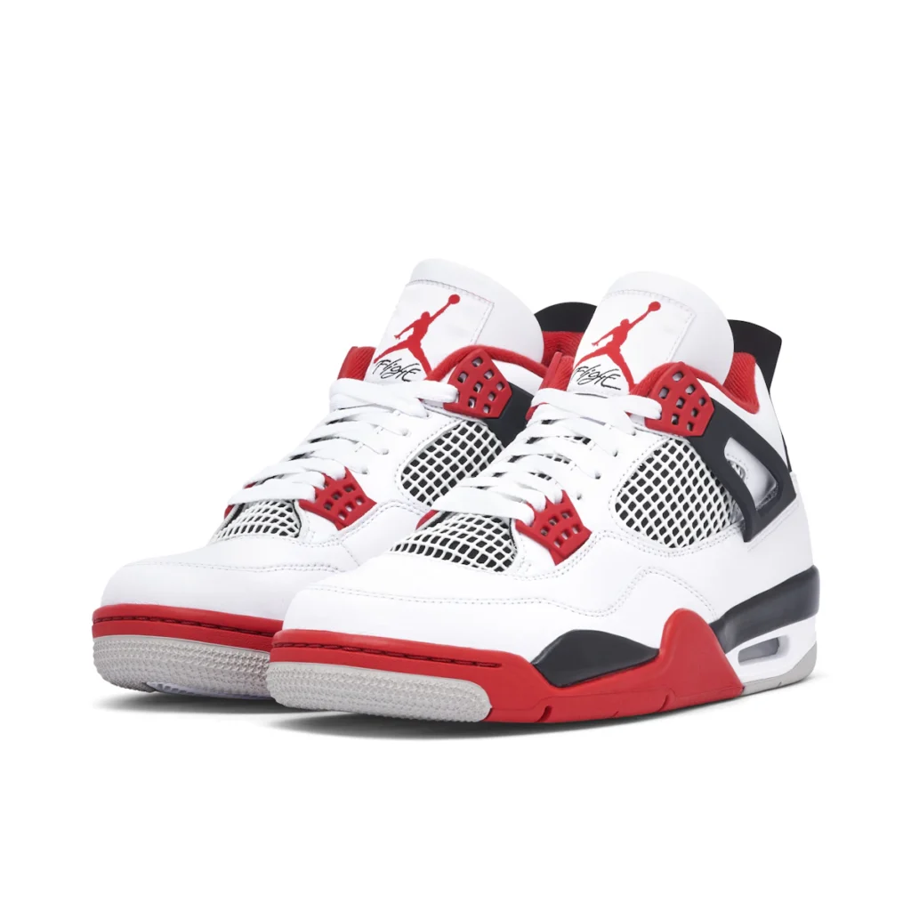 Buty NIKE Air Jordan 4 Retro Fire Red - Białe DC7770-160 - obrazek 6